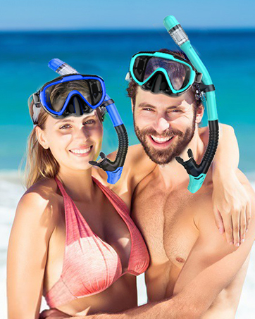 snorkel gear for adults mask and fins