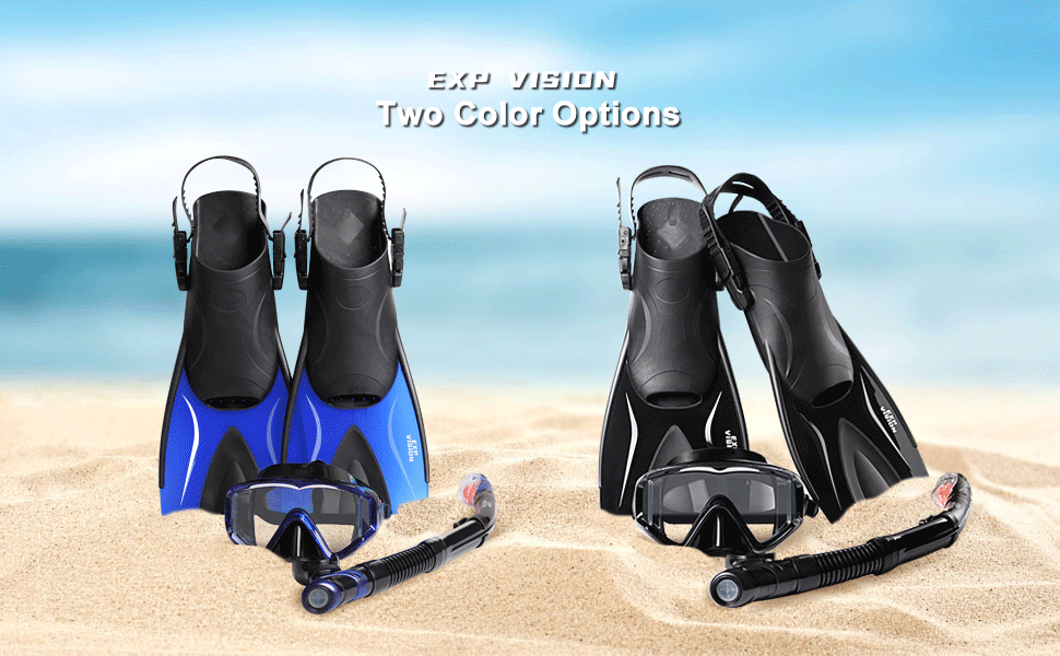 Mask Fin Snorkel Set with Adult Snorkeling Gear, scuba Diving Mask, Trek Fin, Dry Top Snorkel