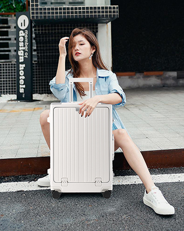 white suitcase