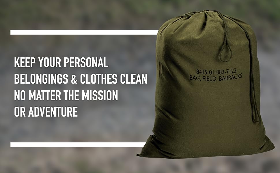 Rothco Barracks Bag Cotton Canvas Laundry Dirty Clothes Clothing Clean Travel Traveling Camping Hike